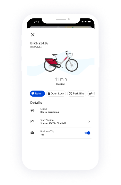nextbike App Screenshot zeigt Informationen (Ausleihdauer, Preis, Startpunkt, Endpunkt) einer beendeten Rad-Leihe.